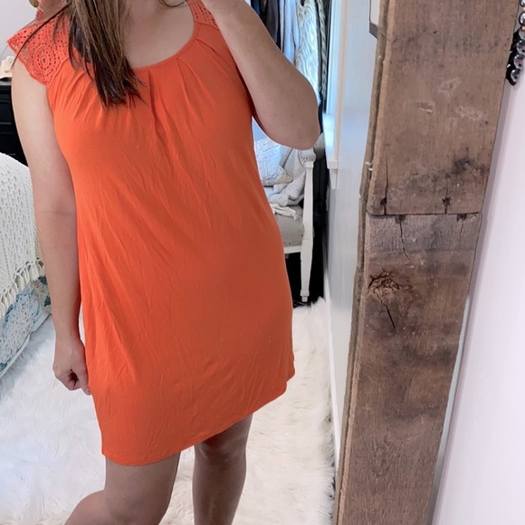 SANGRIA orange jersey style summer dress size small - Picture 1 of 4